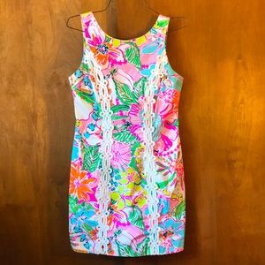 Lilly Pulitzer Size 10 Bright/Neon Floral Sleeveless Dress